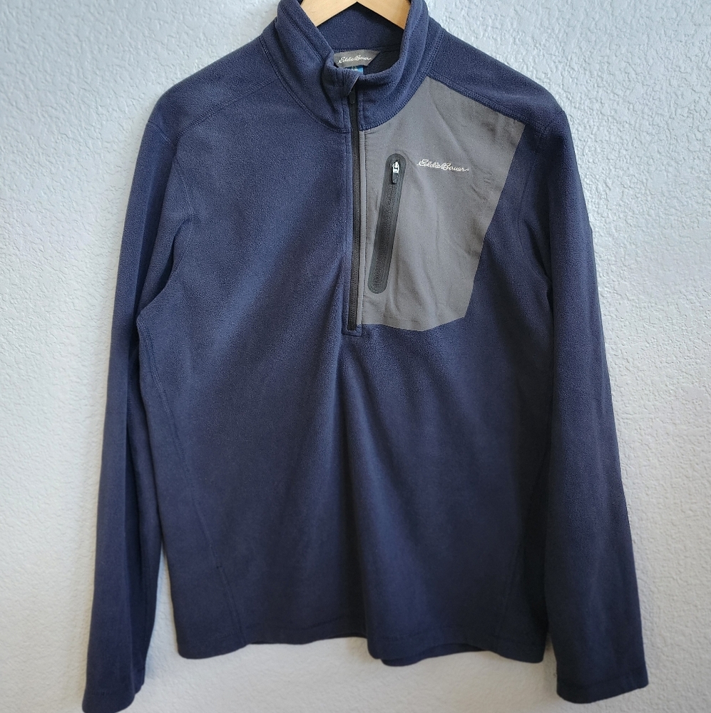 Eddie Bauer Navy and Charcoal Fleece Pullover
